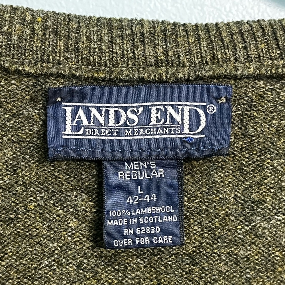 Lands End Men’s Large Brown Wool Sweater Vest - Picture 7 of 7